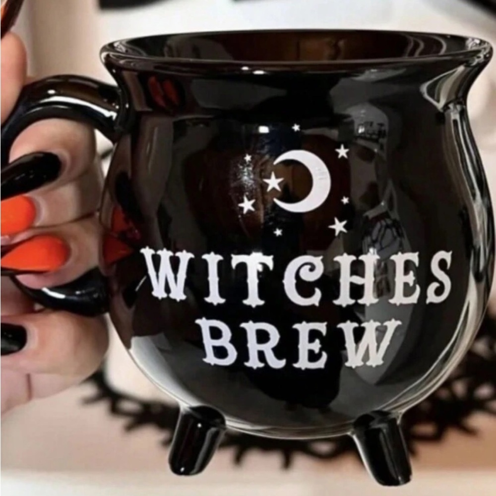 1pc Magic Witch Cauldron & Witch's Brew Coffee Cup, Halloween Party Supplies